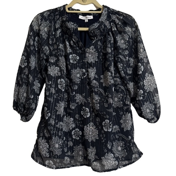 Emily Daniels Tops - Floral Black Blouse
